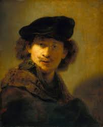 Rembrandt in beret self-portrait