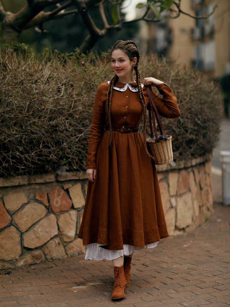 Styling Son de Flor Linen Dress in winter