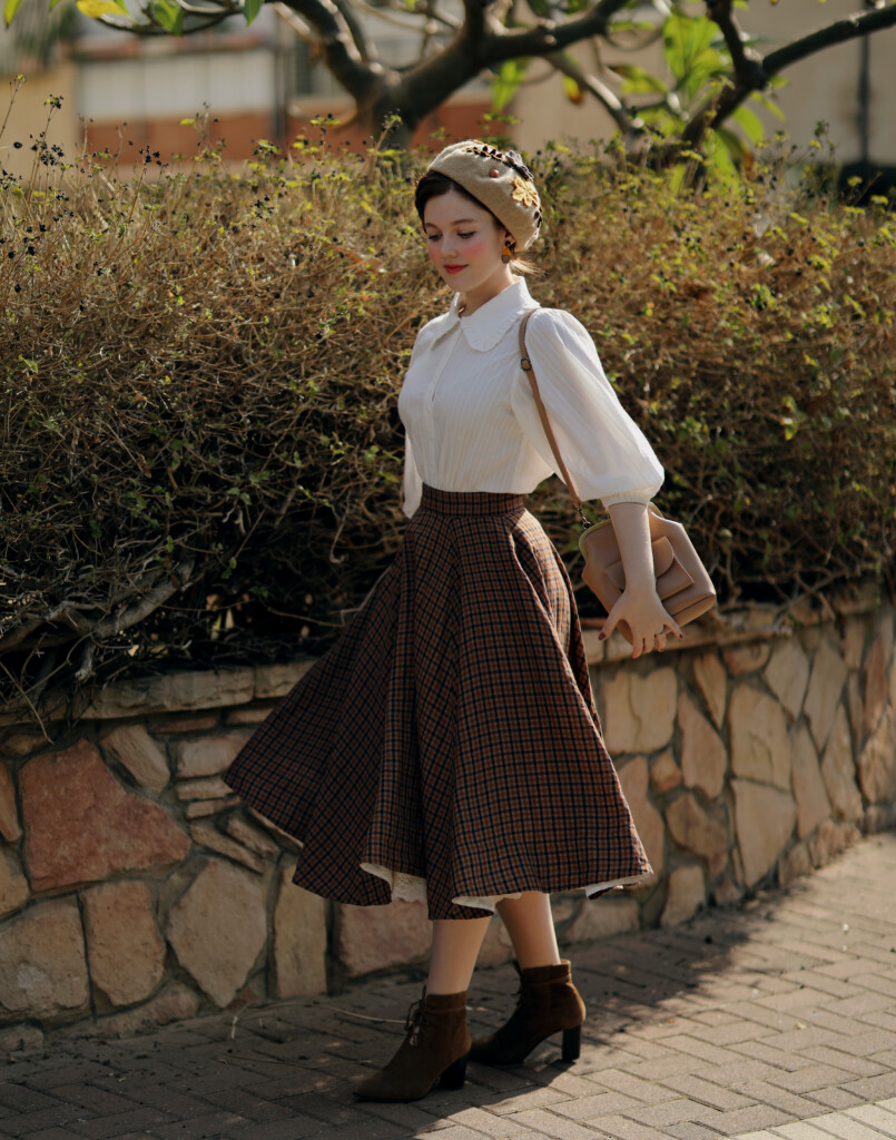Son de Flor Linen Skirt styling in winter look